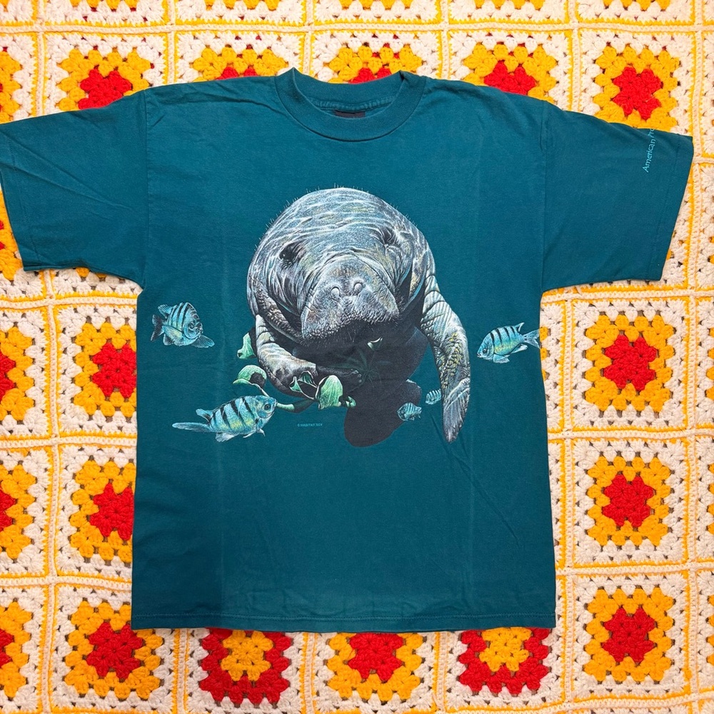 Habitat Teal Manatee Graphic Tee with Fish